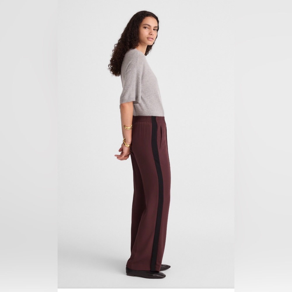 Madewell Pull-On Bootcut Track Pants in Chocolate Raisin XL NWOT